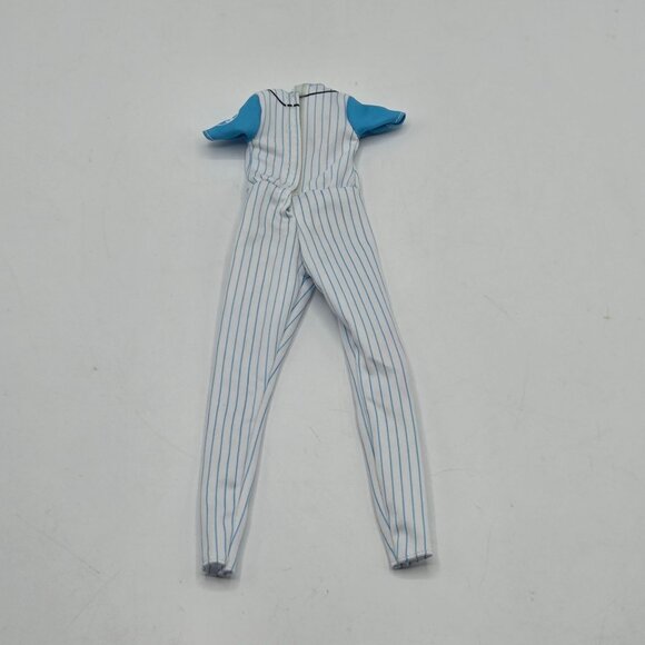 Barbie Doll Baseball Uniform White & Blue Striped Suit With Pink Logo 2018 Edi - Picture 5 of 6